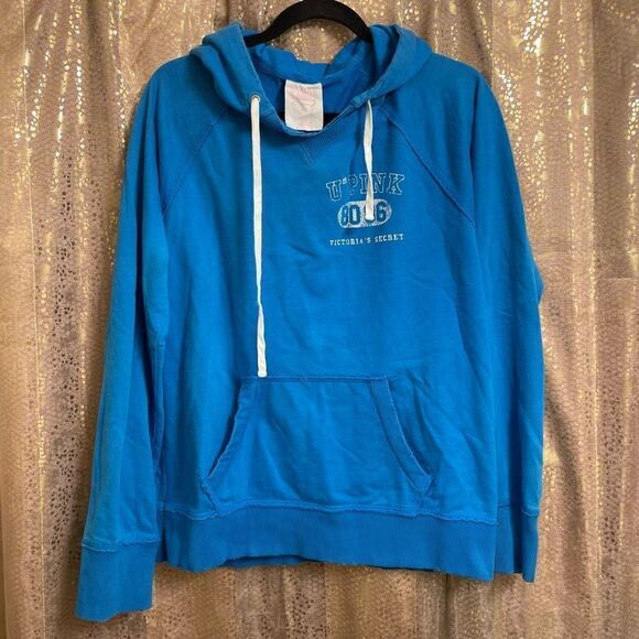 Vintage PINK Victorias Secret Blue Phi Beta PINK Sorority Hoodie L - Picture 1 of 5